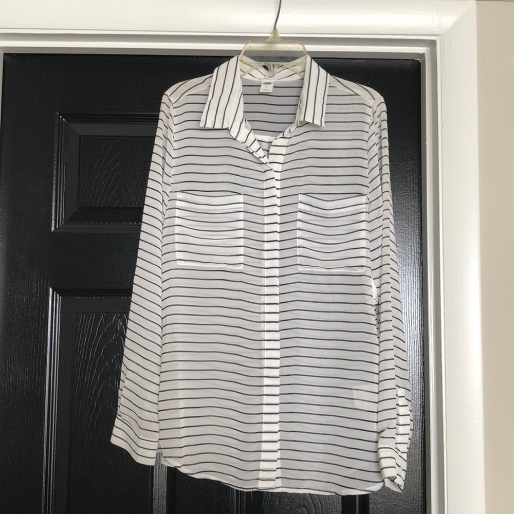 Women’s sheer white dress shirt